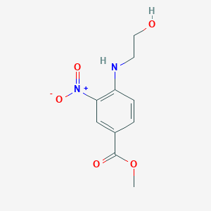 molecular formula C10H12N2O5 B8391928 4-(2-Hydroxyethylamino)-3-nitro-benzoic Acid Methyl Ester CAS No. 59320-15-9
