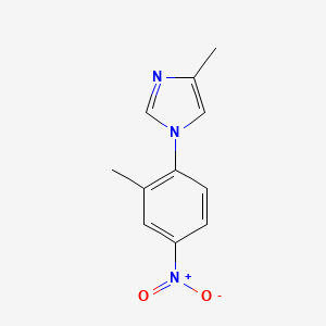 molecular formula C11H11N3O2 B8391937 4-Methyl-1-(2-methyl-4-nitro-phenyl)-1H-imidazole 