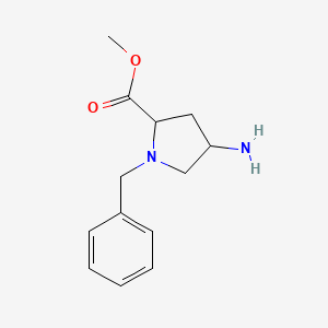 molecular formula C13H18N2O2 B8391997 4-Amino-1-benzyl-pyrrolidine-2-carboxylic acid methyl ester 