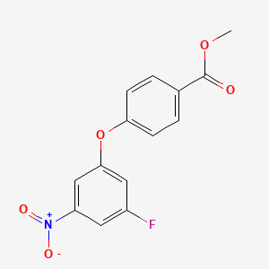 molecular formula C14H10FNO5 B8392052 4-(3-Fluoro-5-nitro-phenoxy)-benzoic acid methyl ester 