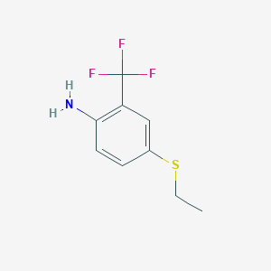 molecular formula C9H10F3NS B8392066 4-(Ethylsulfanyl)-2-(trifluoromethyl)aniline 