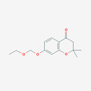 molecular formula C14H18O4 B8392126 7-Ethoxymethoxy-2,2-dimethyl-4-chromanone 