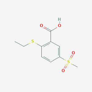 molecular formula C10H12O4S2 B8392183 2-Ethylsulfanyl-5-methanesulfonyl-benzoic acid 