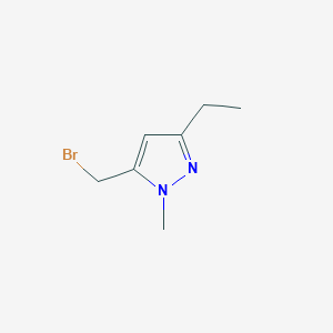 molecular formula C7H11BrN2 B8392188 5-(bromomethyl)-3-ethyl-1-methyl-1H-pyrazole 