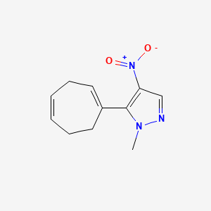 molecular formula C11H13N3O2 B8392195 5-((1E,4Z)-cyclohepta-1,4-dienyl)-1-methyl-4-nitro-1H-pyrazole 