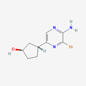 Rel-(1R,3R)-3-(5-amino-6-bromopyrazin-2-yl)cyclopentan-1-ol