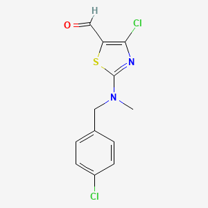 molecular formula C12H10Cl2N2OS B8392263 4-Chloro-2-[(4-chloro-benzyl)-methyl-amino]-thiazole-5-carbaldehyde 
