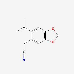 molecular formula C12H13NO2 B8392330 5-Cyanomethyl-6-isopropyl-1,3-benzodioxole 