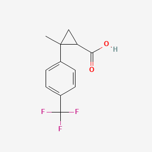 molecular formula C12H11F3O2 B8392333 2-Methyl-2-[4-(trifluoromethyl)phenyl]cyclopropanecarboxylic acid 