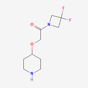 molecular formula C10H16F2N2O2 B8392349 1-(3,3-Difluoroazetidin-1-yl)-2-(piperidin-4-yloxy)ethanone 
