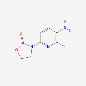 molecular formula C9H11N3O2 B8392427 3-(5-Amino-6-methyl-2-pyridinyl)-1,3-oxazolidin-2-one 