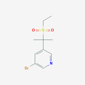 molecular formula C10H14BrNO2S B8392443 3-Bromo-5-[2-(ethylsulfonyl)propan-2-yl]pyridine 