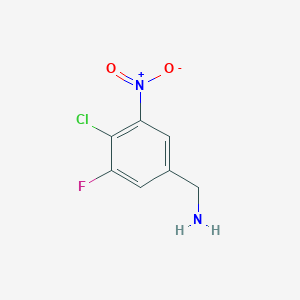 molecular formula C7H6ClFN2O2 B8392461 4-Chloro-3-fluoro-5-nitro-benzylamine 