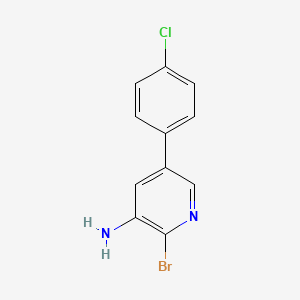 molecular formula C11H8BrClN2 B8392476 2-Bromo-5-(4-chloro-phenyl)-pyridin-3-ylamine 
