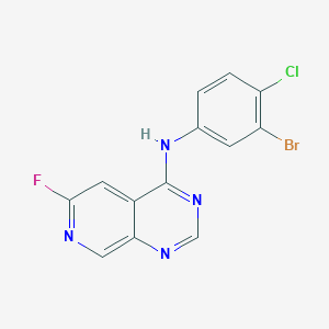 molecular formula C13H7BrClFN4 B8392492 N-(3-bromo-4-chlorophenyl)-6-fluoropyrido[3,4-d]pyrimidin-4-amine 