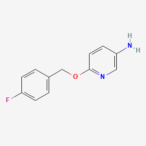 molecular formula C12H11FN2O B8392494 6-(4-Fluoro-benzyloxy)-pyridin-3-ylamine 