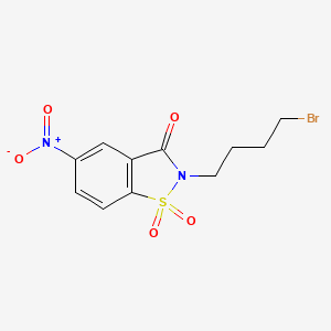 molecular formula C11H11BrN2O5S B8392507 2-(4-bromobutyl)-1,1-dioxido-5-nitro-1,2-benzisothiazol-3(2H)-one 