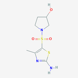 molecular formula C8H13N3O3S2 B8392529 (RS)-1-(2-Amino-4-methyl-thiazole-5-sulfonyl)-pyrrolidin-3-ol 