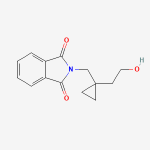 molecular formula C14H15NO3 B8392581 2-[1-(2-Hydroxy-ethyl)-cyclopropylmethyl]-isoindole-1,3-dione 