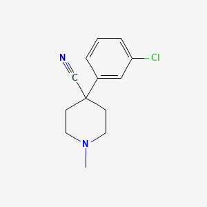 molecular formula C13H15ClN2 B8392616 4-(3-Chlorophenyl)-1-methylpiperidine-4-carbonitrile 