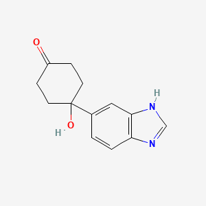 molecular formula C13H14N2O2 B8392642 4-(3H-Benzoimidazol-5-yl)-4-hydroxy-cyclohexanone 