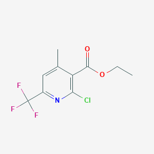 molecular formula C10H9ClF3NO2 B8392694 Ethyl 2-chloro-4-methyl-6-(trifluoromethyl)nicotinate 