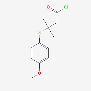molecular formula C12H15ClO2S B8392711 3-(4-Methoxy-phenylsulfanyl)-3-methyl-butyroyl chloride 