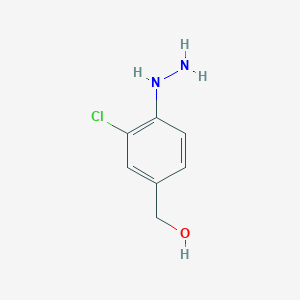 molecular formula C7H9ClN2O B8392733 2-Chloro-4-hydroxymethylphenylhydrazine 