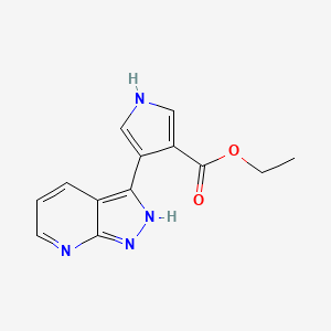 molecular formula C13H12N4O2 B8392751 4-(1H-Pyrazolo[3,4-b]pyridin-3-yl)-1H-pyrrole-3-carboxylic Acid Ethyl Ester 