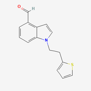 molecular formula C15H13NOS B8392781 1-[2-(Thien-2-yl)ethyl]indole-4-carbaldehyde 