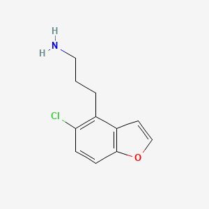 molecular formula C11H12ClNO B8392797 3-(5-Chloro-benzofuran-4-yl)-propylamine 