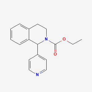molecular formula C17H18N2O2 B8392802 Ethyl 1-(4-pyridyl)-1,2,3,4-tetrahydro-2-isoquinolinecarboxylate 
