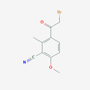 molecular formula C11H10BrNO2 B8392818 3-(Bromoacetyl)-6-methoxy-2-methylbenzonitrile 
