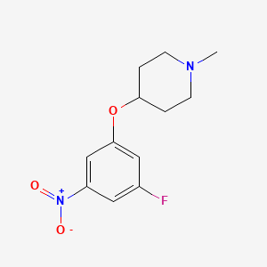 molecular formula C12H15FN2O3 B8392859 4-(3-Fluoro-5-nitro-phenoxy)-1-methyl-piperidine 