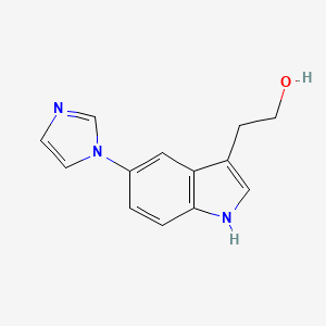 molecular formula C13H13N3O B8392938 2-[5-(Imidazol-1-yl)-1H-indol-3-yl]ethyl alcohol 