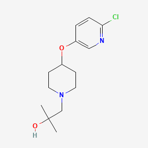 molecular formula C14H21ClN2O2 B8393041 1-(4-((6-Chloropyridin-3-yl)oxy)piperidin-1-yl)-2-methylpropan-2-ol 