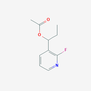 molecular formula C10H12FNO2 B8393088 1-(2-Fluoropyridin-3-yl)propyl acetate 