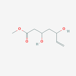 molecular formula C8H14O4 B8393153 beta,delta-Dihydroxy-6-heptenoic acid, methyl ester 