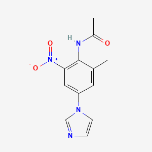 molecular formula C12H12N4O3 B8393176 N-(4-Imidazol-1-yl-2-methyl-6-nitro-phenyl)-acetamide 