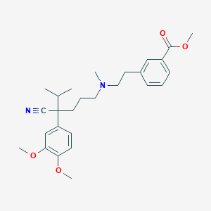 molecular formula C27H36N2O4 B8393214 Methyl 3-(2-((4-cyano-4-(3,4-dimethoxyphenyl)-5-methylhexyl)(methyl)amino)ethyl)benzoate 