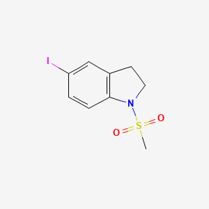 molecular formula C9H10INO2S B8393270 5-Iodo-1-methylsulfonyl-2,3-dihydroindole 