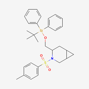 molecular formula C30H37NO3SSi B8393283 4-(((Tert-butyldiphenylsilyl)oxy)methyl)-3-tosyl-3-azabicyclo[4.1.0]heptane 