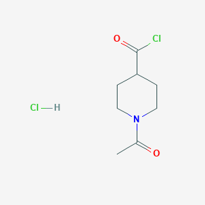 molecular formula C8H13Cl2NO2 B8393295 1-Acetylpiperidine-4-carbonyl chloride hydrochloride CAS No. 95037-48-2