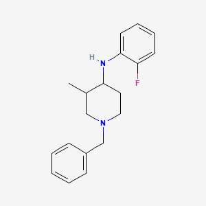 molecular formula C19H23FN2 B8393303 1-Benzyl-3-methyl-4-(2-fluoroanilino)piperidine 