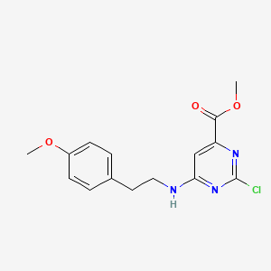 molecular formula C15H16ClN3O3 B8393320 2-Chloro-6-[2-(4-methoxy-phenyl)-ethylamino]-pyrimidine-4-carboxylic acid methyl ester 