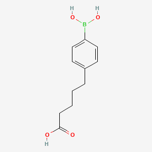 molecular formula C11H15BO4 B8393348 5-(4-Boronophenyl)pentanoic acid 