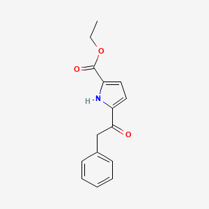 molecular formula C15H15NO3 B8393394 5-phenylacetyl-1H-pyrrole-2-carboxylic acid ethyl ester 
