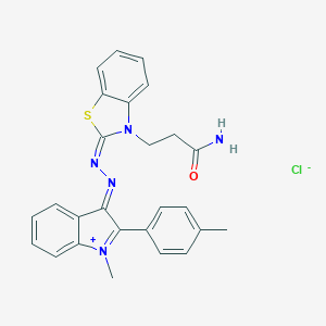 3-(3-amino-3-oxopropyl)-2-[[1-methyl-2-(p-tolyl)-1H-indol-3-yl]azo]benzothiazolium chloride