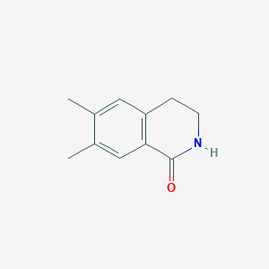 molecular formula C11H13NO B8393440 6,7-Dimethyl-1-oxo-1,2,3,4-tetrahydro-isoquinoline 