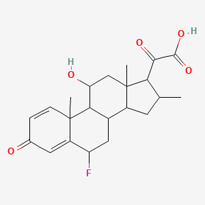 molecular formula C22H27FO5 B8393514 6-Fluoro-11-hydroxy-16-methyl-3,20-dioxopregna-1,4-dien-21-oic acid 